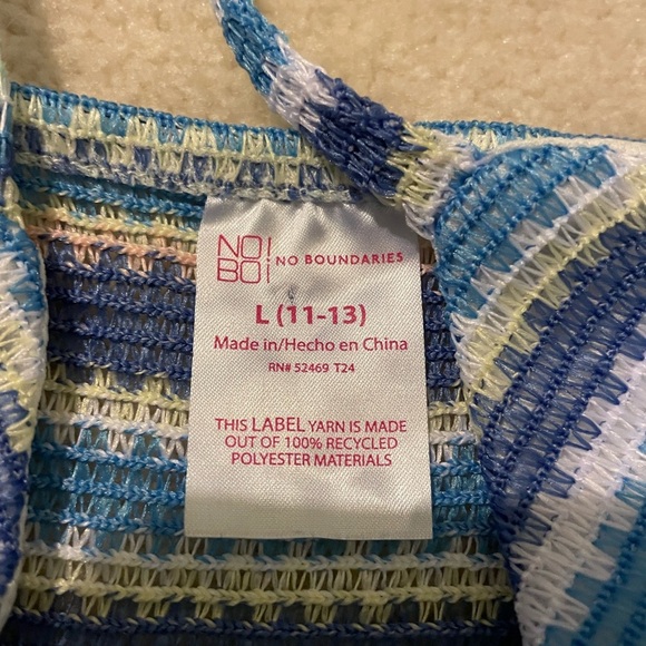 No Boundaries striped knit cropped halter top-large like new - Picture 4 of 5